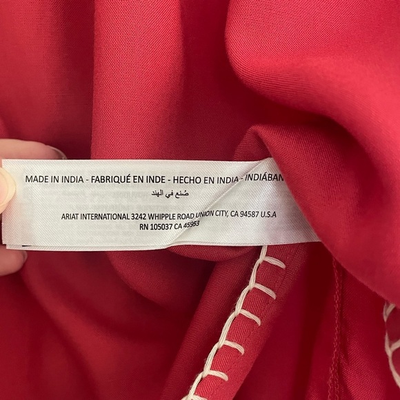 Ariat Kristine Top Brandy Apple Size Small Embroidered Western Flare Sleeve Boho - Picture 6 of 10